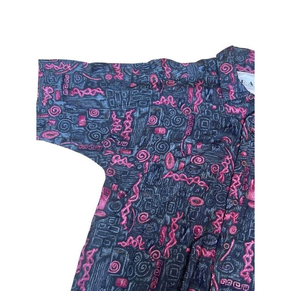 Frank Men's Vintage 80s Shirt Button Up Neon Funky Floral Size Small - Picture 8 of 8